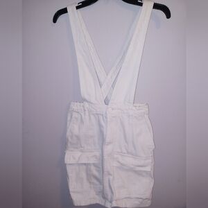 White Denim Overall Skirt